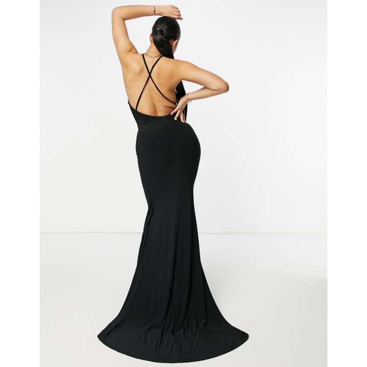 Cross back fishtail maxi dress by 2025 club l london