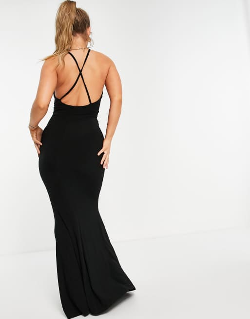 Topshop cross back 2025 fishtail maxi dress