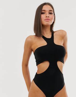 Club L London cutout body in black Black