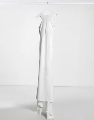 Club L London cut away fishtail maxi dress in ivory | ASOS