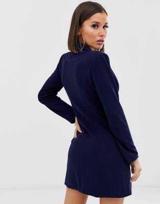 double breasted mini blazer dress