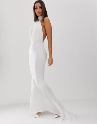 long white fishtail dress