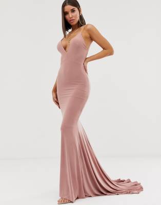 pink fishtail dress