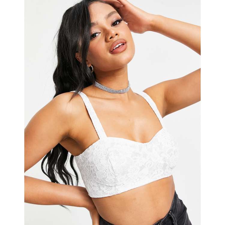 L'Academie Comilly Bralette Top in White