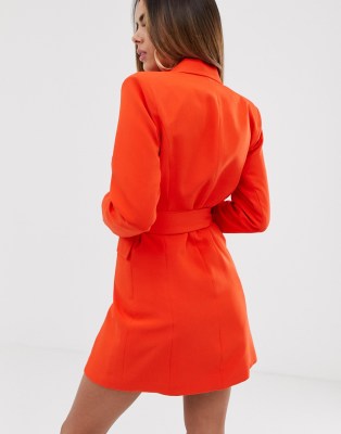 orange buckle dress