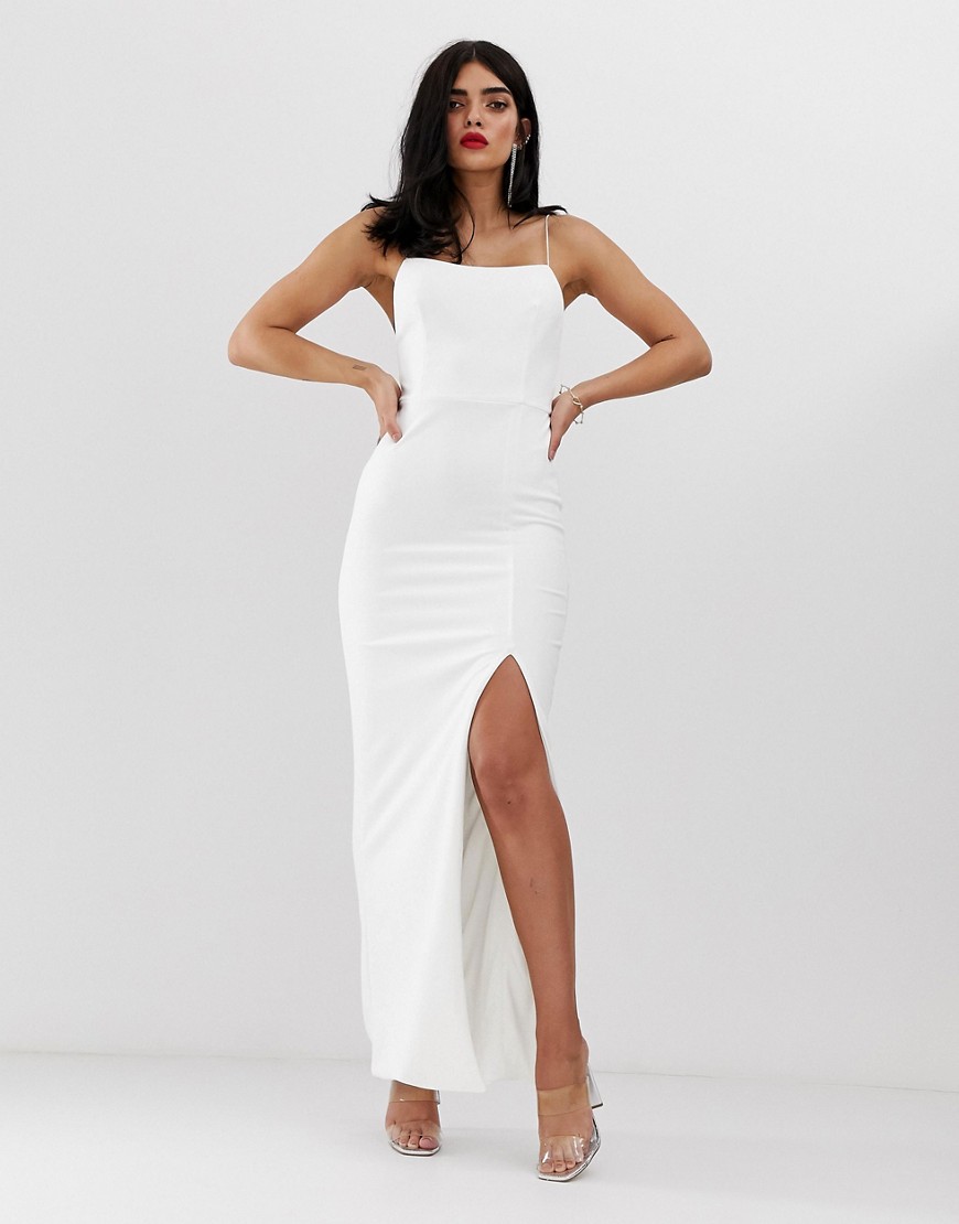 Club L - London - Midaxi jurk met vierkante hals in wit