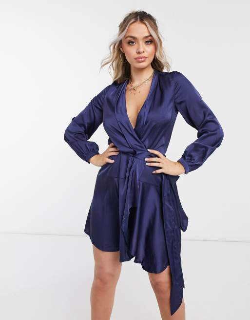Club L London mini satin wrap dress ASOS