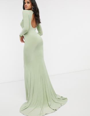 open back fishtail dress