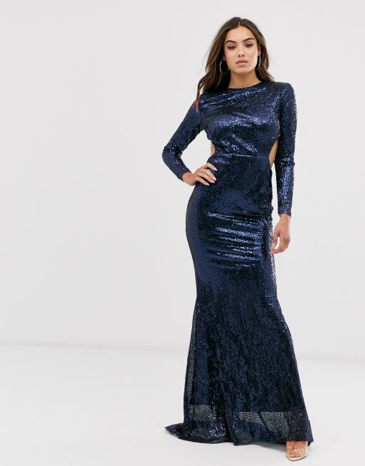 Sequin fishtail maxi on sale dress by club l