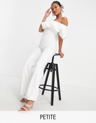 Club L London Petite frill jumpsuit in white - ASOS Price Checker