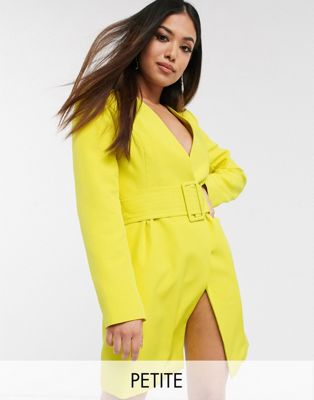 neon yellow blazer dress