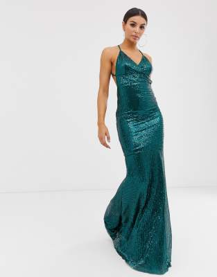 sequin cami midi dress by club l