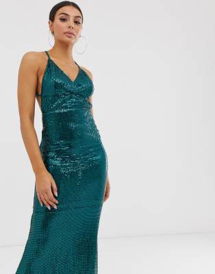 sequin cami maxi dress
