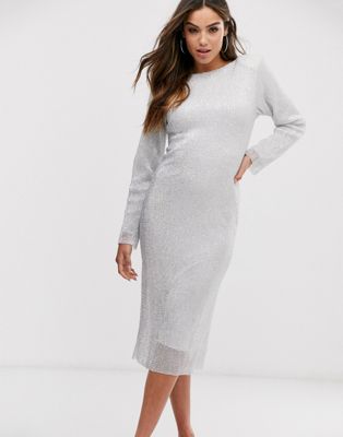 silver sequin dress asos