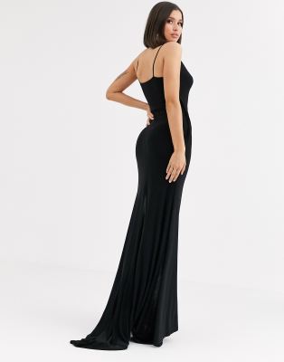 plunge front maxi dress
