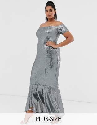 ruffle hem maxi dress