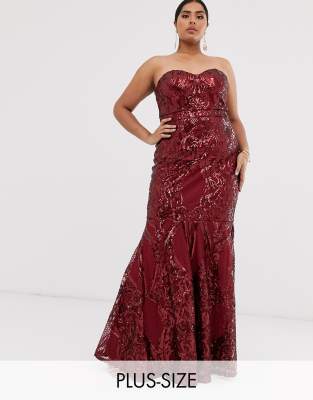 berry sequin maxi dress