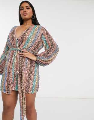 club l rainbow sequin dress