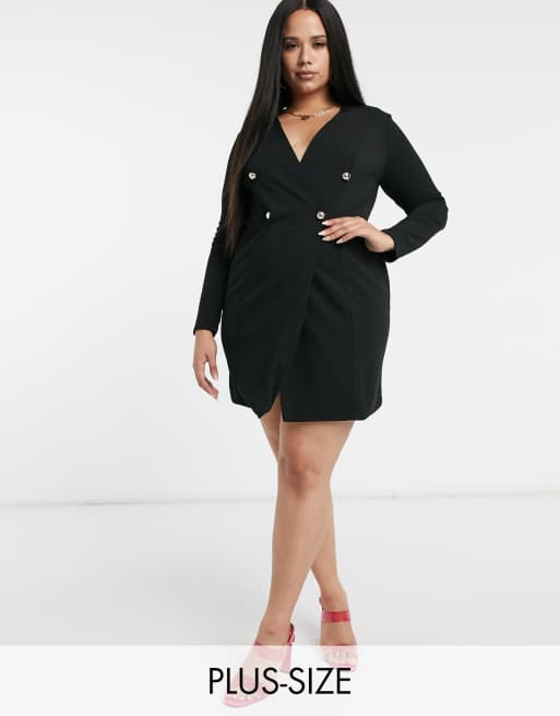 Plus size black blazer dress hotsell