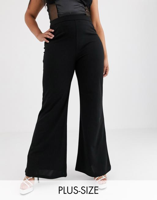 Plus Size Black High Rise Bootcut Trouser Pant