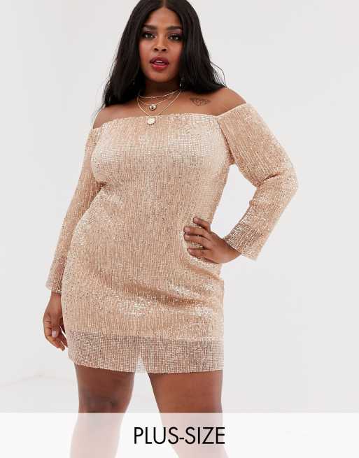 Club l rose store gold sequin dress