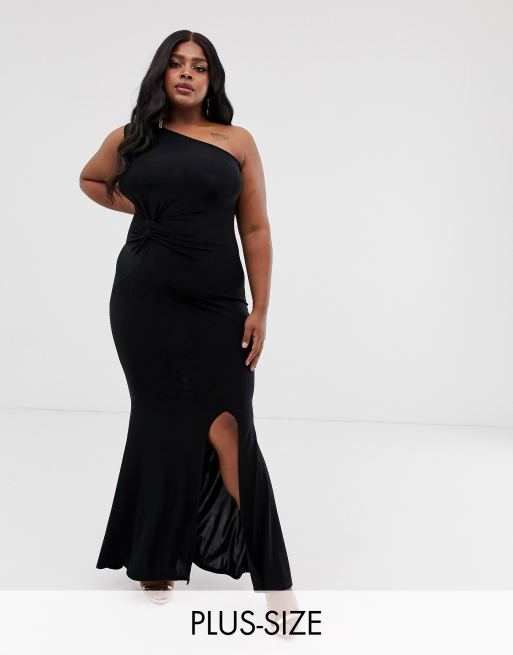 Lavish Black One Shoulder Drape Maxi Dress – Club L London - USA