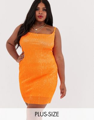 mini bodycon dress in neon orange | ASOS