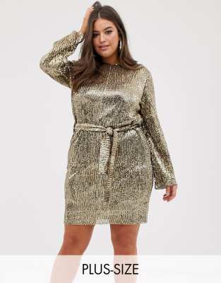 club l gold sequin dress