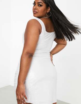 white midi sequin dress