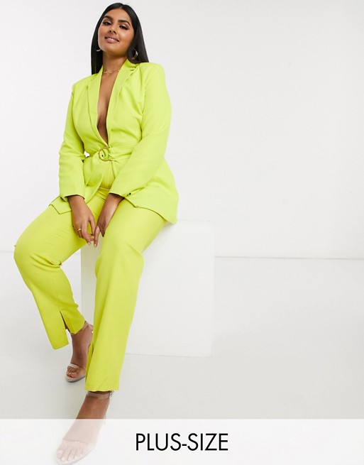 Club L London Plus tailored trouser in lime