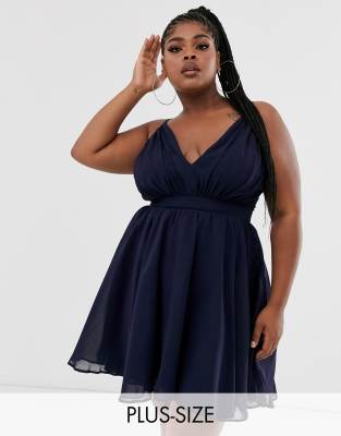 plus size navy skater dress