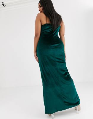 asos design velvet square neck maxi dress