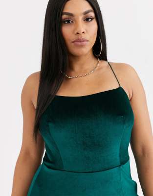 asos design velvet square neck maxi dress