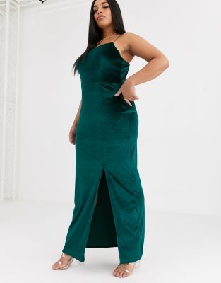 asos design velvet square neck maxi dress