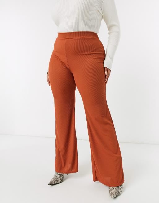 Club L London Plus wide leg trouser co ord in rust, 2 of 4