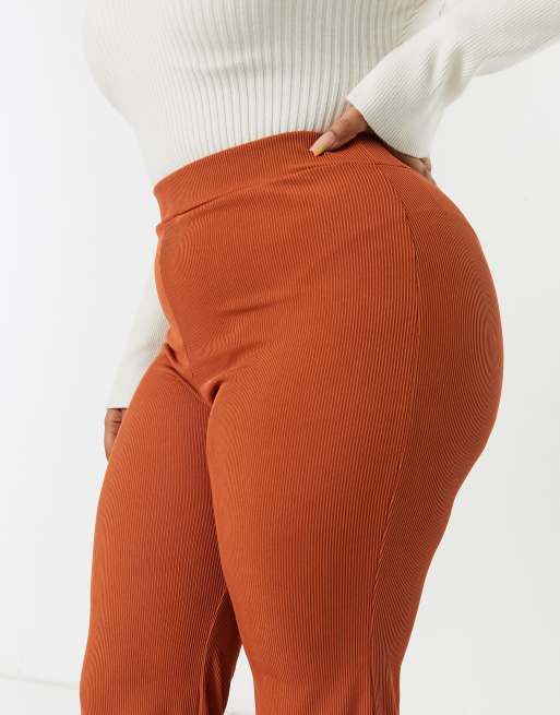 Club L London Plus wide leg trouser co ord in rust, 3 of 4