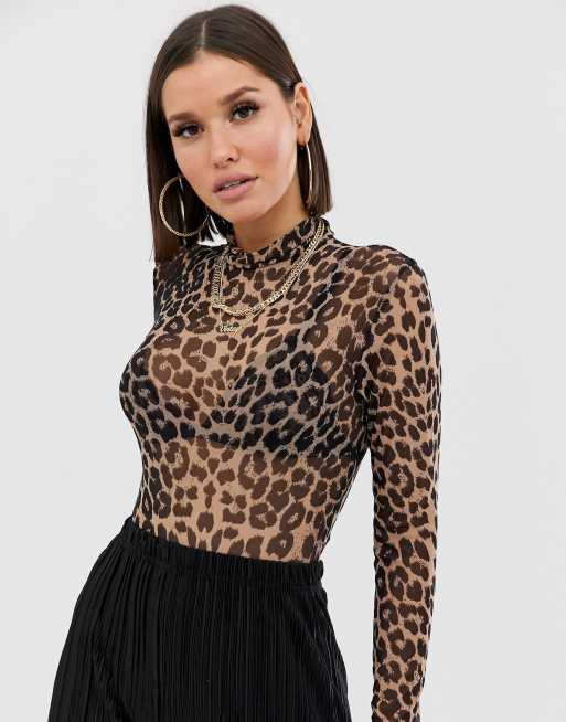 Club L London printed mesh bodysuit | ASOS