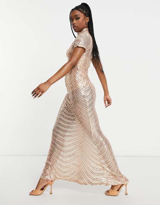 Rose gold store high neck dress