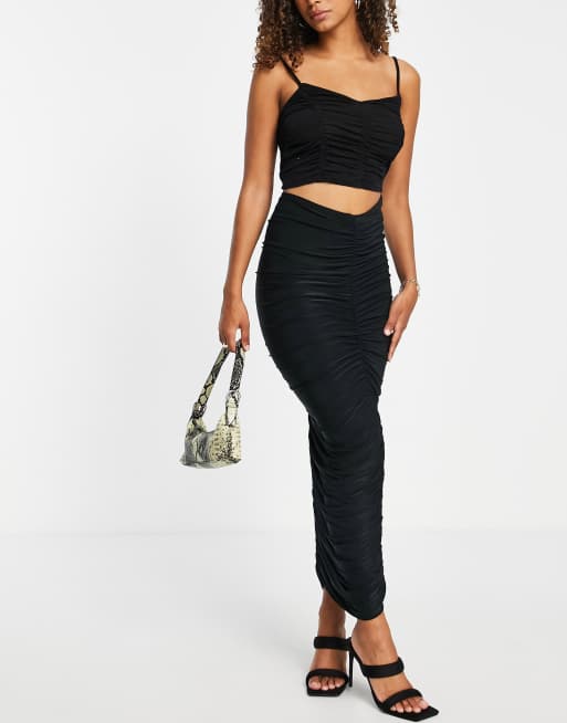 Black ruched clearance skirt