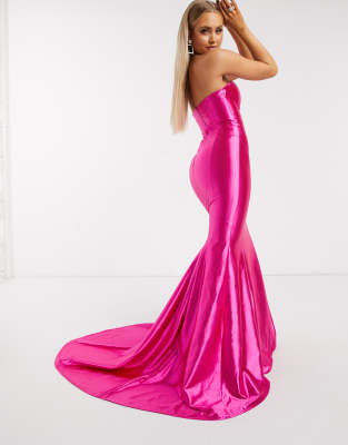 satin fishtail maxi dress