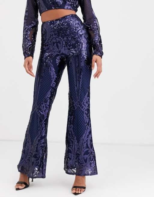 Navy store sequin pants