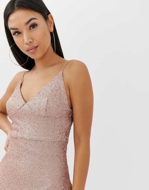 Sequin cami midi sale dress by club l