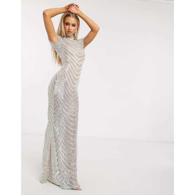 cream sequin dress uk Midnight Siren Sequin Midi Dress - Cream - Stylish DRESSES