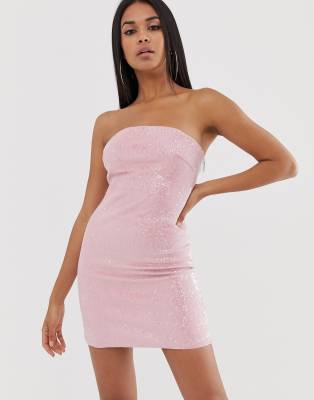 pink bandeau dress