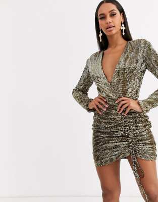 sequin plunge dress