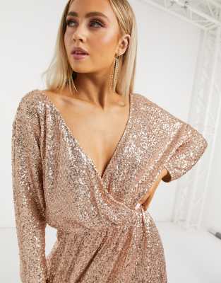 club l rose gold sequin dress