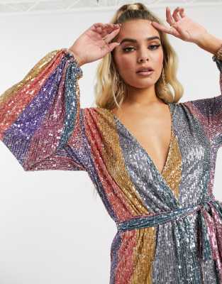 asos sequin wrap dress