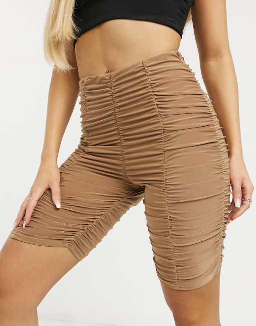 camel slinky ruched leggings