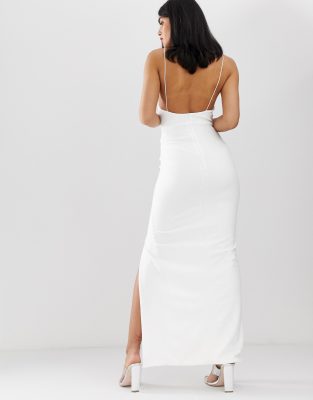 white square neck dress