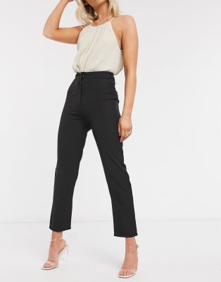 women's black work pants high waisted